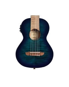 Ortega Guitars RGLE18BLF Mini/Travel Series A/E Guitarlele w/Bag - Blue Fade