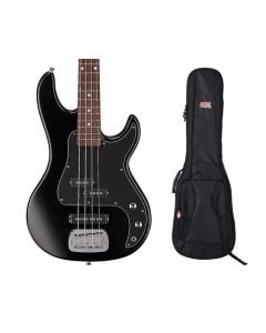 G&L Tribute Series SB-2 Bass Guitar - Black Frost + Gator Gig Bag