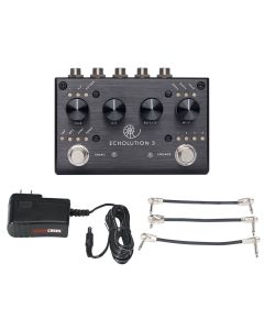 Pigtronix Echolution 3 Multi-Tap Delay + Gator 9V Power Combo & 3 Patch Cables