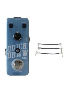 Outlaw Effects Quick Draw Delay Pedal + Gator Patch Cable 3 Pack