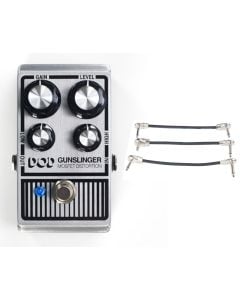 DOD Gunslinger MOSFET Distortion Pedal + Gator Patch Cable 3 Pack