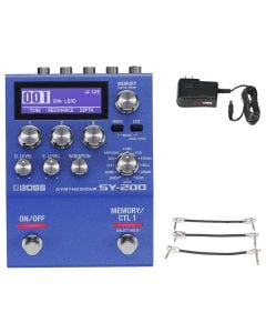Boss SY-200 Synthesizer + Gator 9V Power Combo & 3 Patch Cables