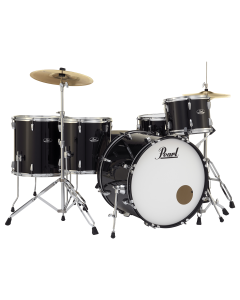 Pearl Roadshow 5-Pc. Drum Set w/Hardware, Cymbals, and 22" Kick - Jet Black