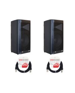 Peavey Aquarius AQ 12 12" Powered Speaker Pair + Cables