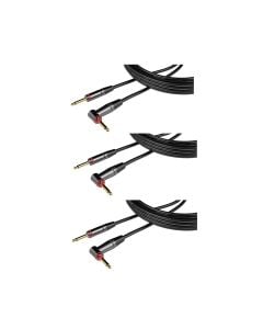 Gator Cableworks Headliner Series 20' Straight to RA Quiet Instrument Cable x3