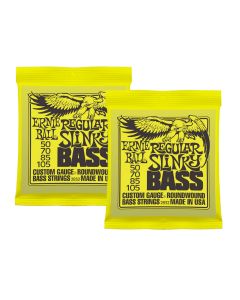 Ernie Ball 2832 Regular Slinky Round Wound Electric Bass Guitar Strings 2-Pack