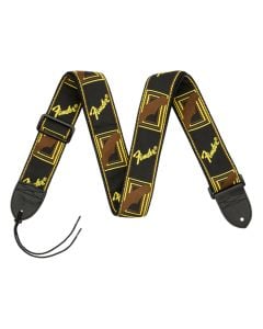 Fender 2" Monogrammed Strap, Black/Yellow/Brown