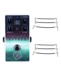 Keeley Aurora Digital Reverb + 2x Gator Patch Cable 3 Pack