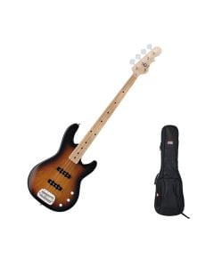 G&L Tribute Series JB-2 Bass Guitar - 3-Tone Sunburst + Gator Gig Bag