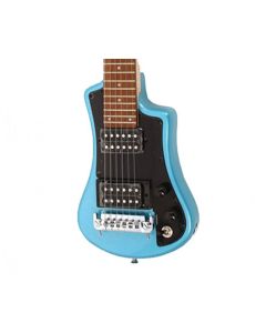 Hofner Deluxe Shorty Electric Travel Guitar w/Gig Bag - Blue