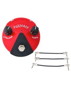 Dunlop FFM2 Germanium Fuzz Face Mini Red + Gator Patch Cable 3 Pack
