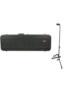 Gator Cases GC-ELEC-XL XL Deluxe Extra Long Guitar Case + Guitar Stand