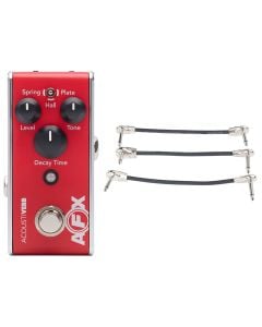 Fishman AFX AcoustiVerb Mini Reverb Pedal + Gator Patch Cable 3 Pack