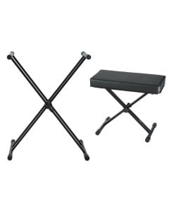 Gator Frameworks GFW-KEY-2000X Double Braced "X" Keyboard Stand + Keyboard Bench