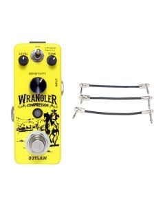 Outlaw Effects Wrangler Compressor Pedal + Gator Patch Cable 3 Pack
