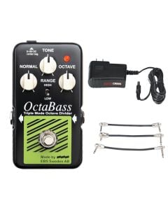 EBS New Blue Label OctaBass pedal + Gator 9V Power Combo & 3 Patch Cables
