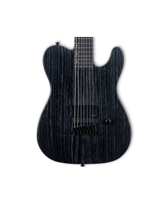 ESP LTD TE-1007 7-String Baritone Electric Guitar - Black Blast w/Ebony FB