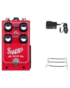 Supro 1313 Delay + Gator 9V Power Combo & 3 Patch Cables