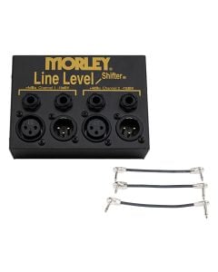Morley Line Level Shifter 2 Channel Box + Gator Patch Cable 3 Pack