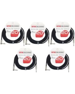 Gator Cableworks Backline Series 20' RA Instrument Cable x5