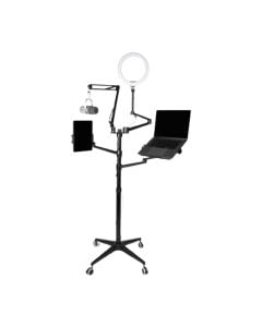 Gator Frameworks GFW-STREAMSTAND-W All-in-One Wheeled Stream Stand