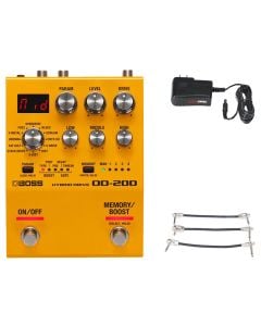 Boss OD-200 Hybrid Drive Effects Pedal + Gator 9V Power Combo & 3 Patch Cables