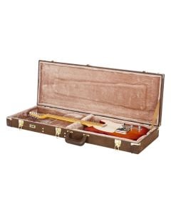 Gator Cases GW-ELECT-VIN Electric Guitar Deluxe Wood Case - Vintage Brown