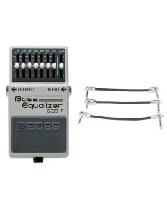 Boss GEB-7 7-Band Graphic Bass Equalizer + Gator Patch Cable 3 Pack