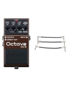 Boss OC-5 Octave Pedal + Gator Patch Cable 3 Pack