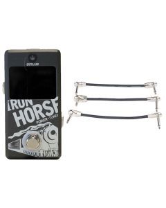 Outlaw Effects Iron Horse Tuner & Power Supply Pedal + Gator Patch Cable 3 Pack