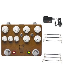 JHS Sweet Tea V3 2-in-1 Dual Overdrive + Gator 9V Power Combo & 3 Patch Cables