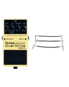Boss ODB-3 Bass Overdrive Compact Effects Pedal + Gator Patch Cable 3 Pack