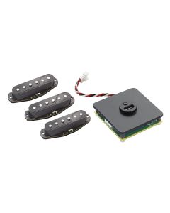 Fishman Fluence Single Width Pickups for Strat Set of 3 - Black + Rechargeable Battery Pack