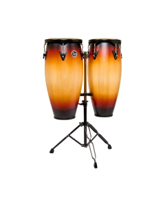 Latin Percussion 10/11" City II Conga Set w/Stand - Mango Vintage Sunburst Black