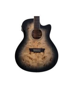 Washburn DFBACEB-U Deep Forest Burl A/E Guitar - Black Fade Gloss
