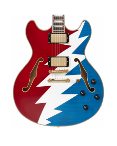D'Angelico Premier Grateful Dead DC Semi-Hollow -  Red, White, and Blue Lightning Bolt