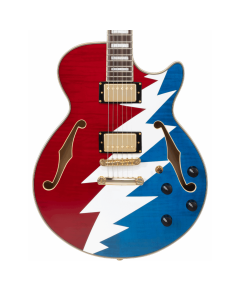 D'Angelico Premier Grateful Dead SS Semi-Hollow -  Red, White, and Blue Lightning Bolt