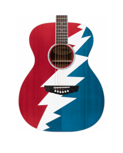 D'Angelico Premier Grateful Dead Tammany A/E Guitar -  Red, White, and Blue Lightning Bolt
