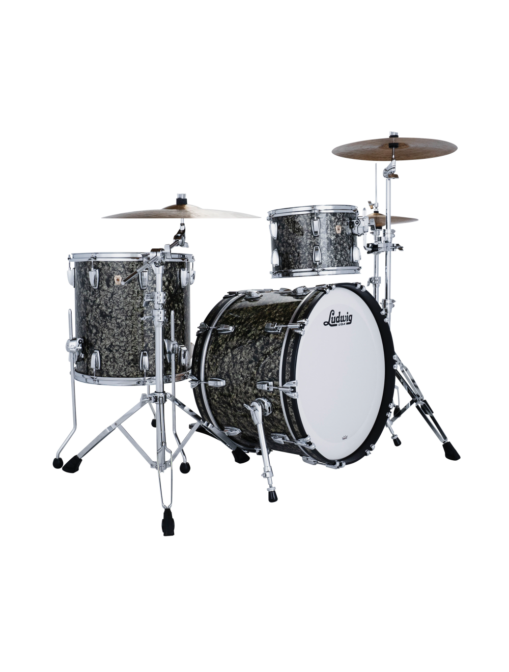 Ludwig Classic Maple Fab 3-Piece Drum Kit w/ 22" Kick - Moss Green