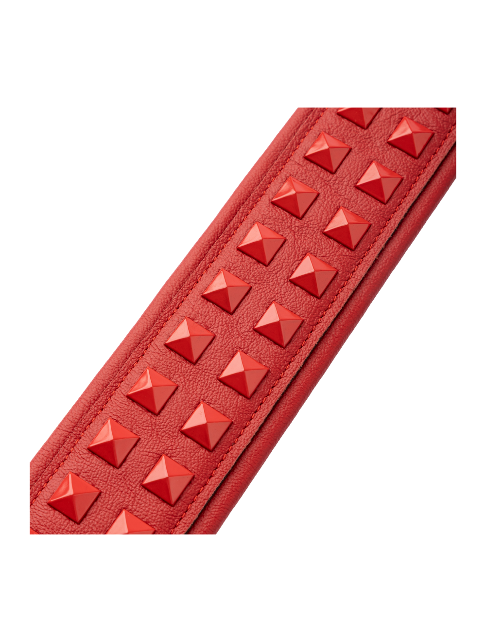 Levy's Rebel Leathers Series Leather Guitar Strap - Vibrant Red w/Red Studs