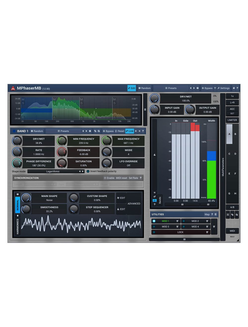 Melda MPhaserMB 6 Bands with Custom Shape