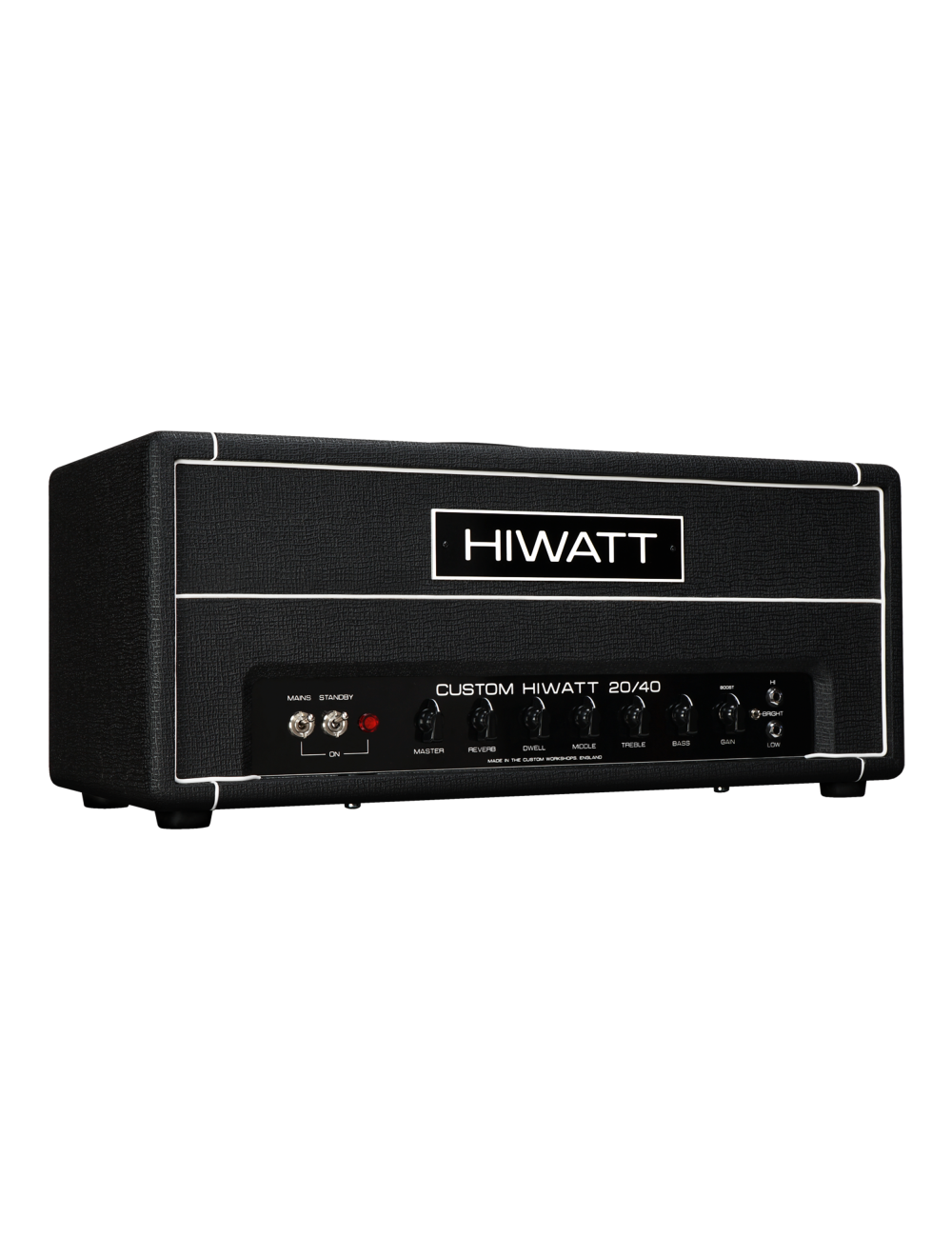 Hiwatt Custom Shop Studio/Stage Handwired 20/40W Guitar Amplifier Head - Black