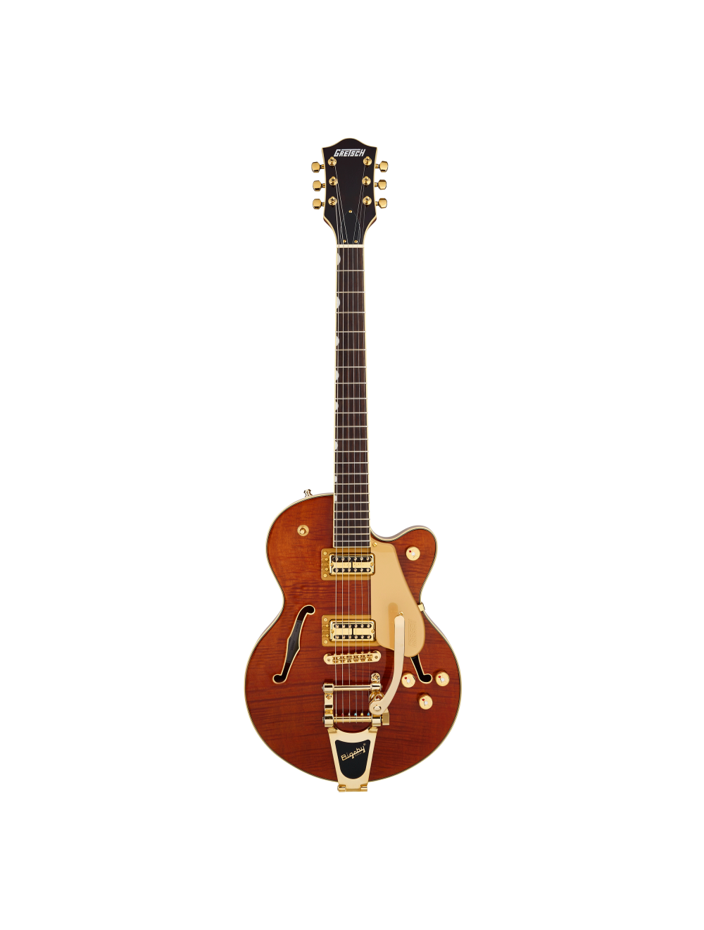 Gretsch Electromatic LTD Flame Okoume Broadkaster Jr. - Roundup Orange