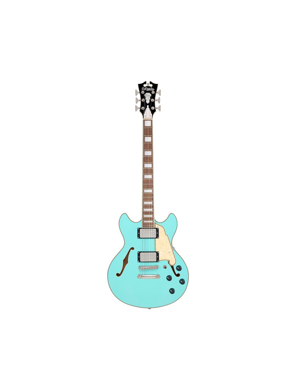 D'Angelico Premier Mini DC Semi-Hollow Guitar - Surf Green - Open Box