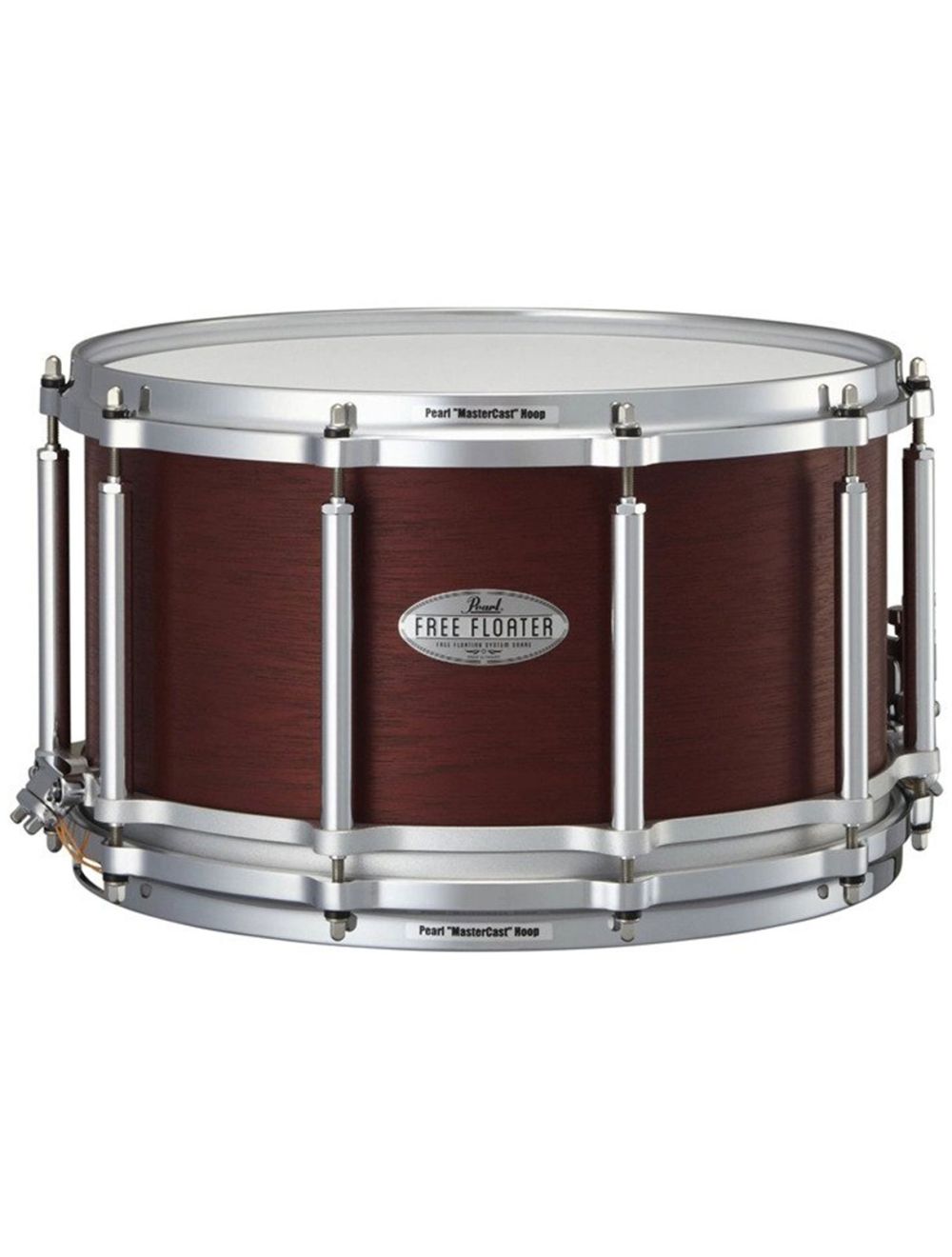 Pearl Free Floating 14"x8" African Mahogany Snare Drum - Satin Red Mahogany