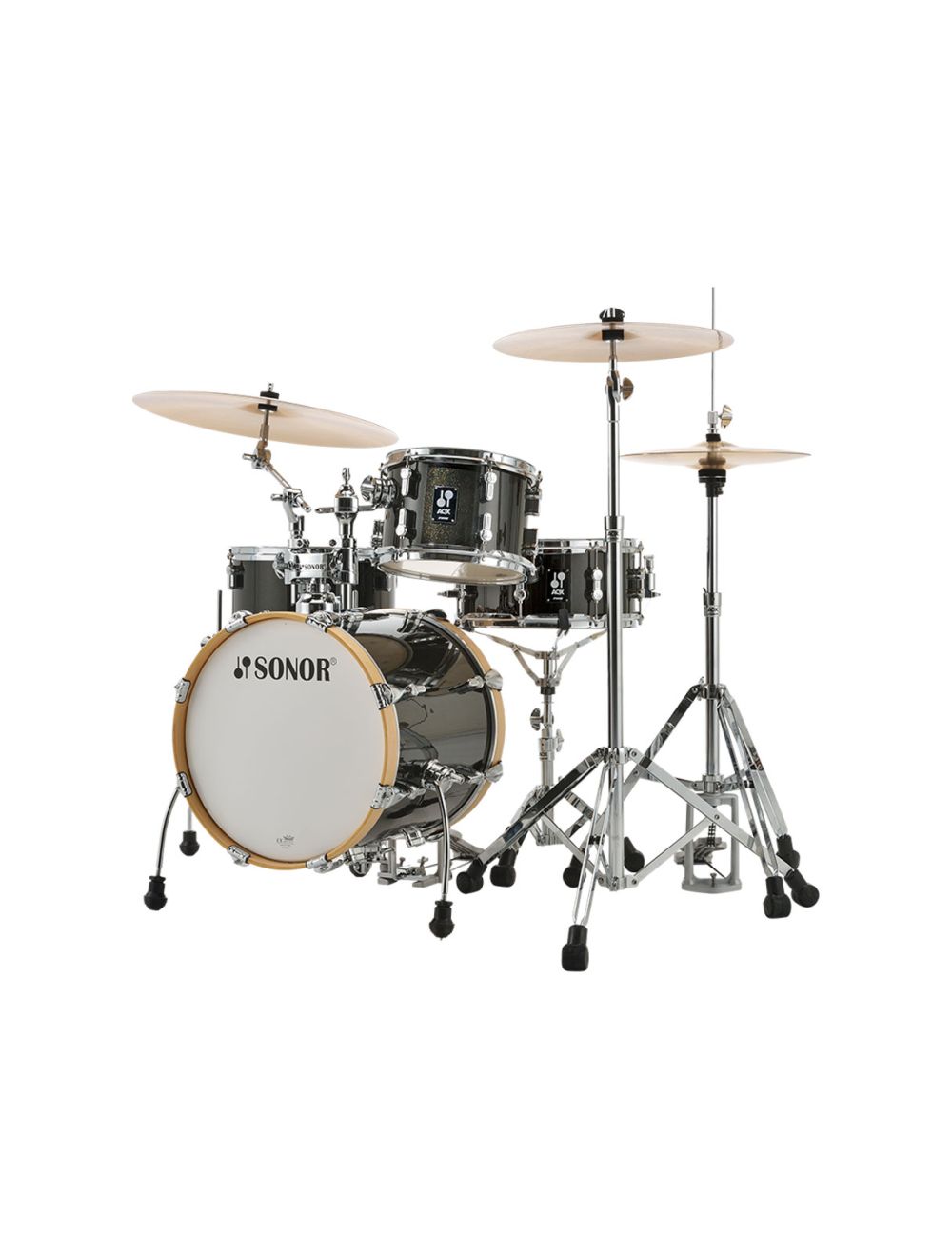 Sonor AQX Jungle 4-pc Shell Pack w/ 16" Kick - Black Midnight Sparkle