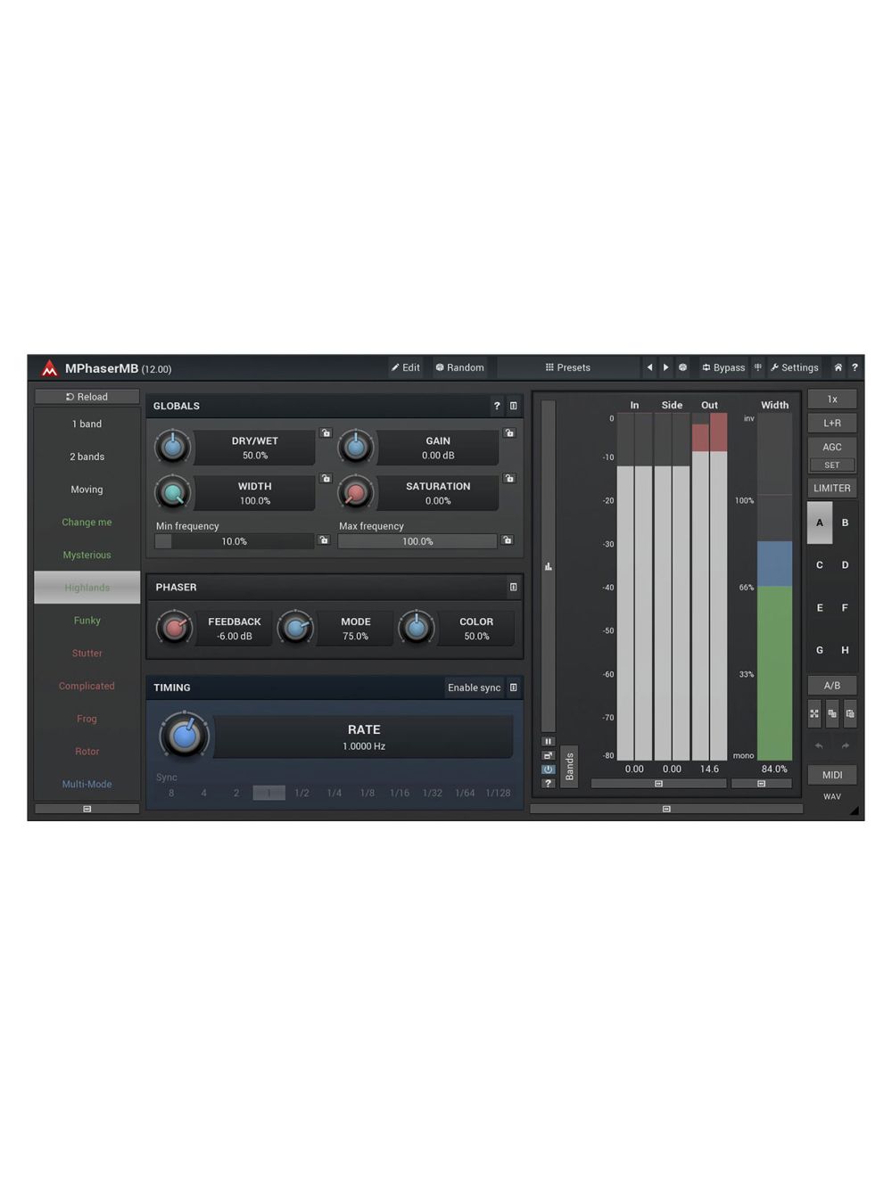 Melda MPhaserMB 6 Bands with Custom Shape