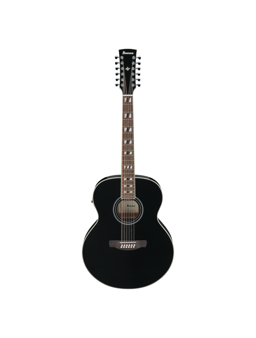 Used Ibanez AJ7012M1E 12-String Acoustic-Electric Guitar - Black High Gloss