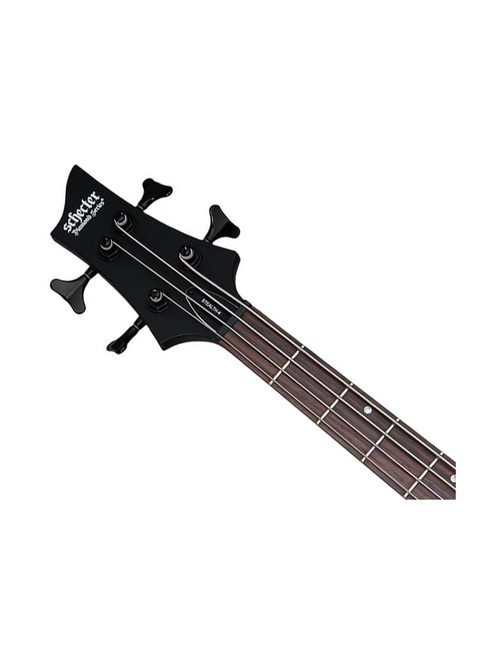 Schecter Stiletto Stealth-4 Left Handed Bass Guitar - Satin Black