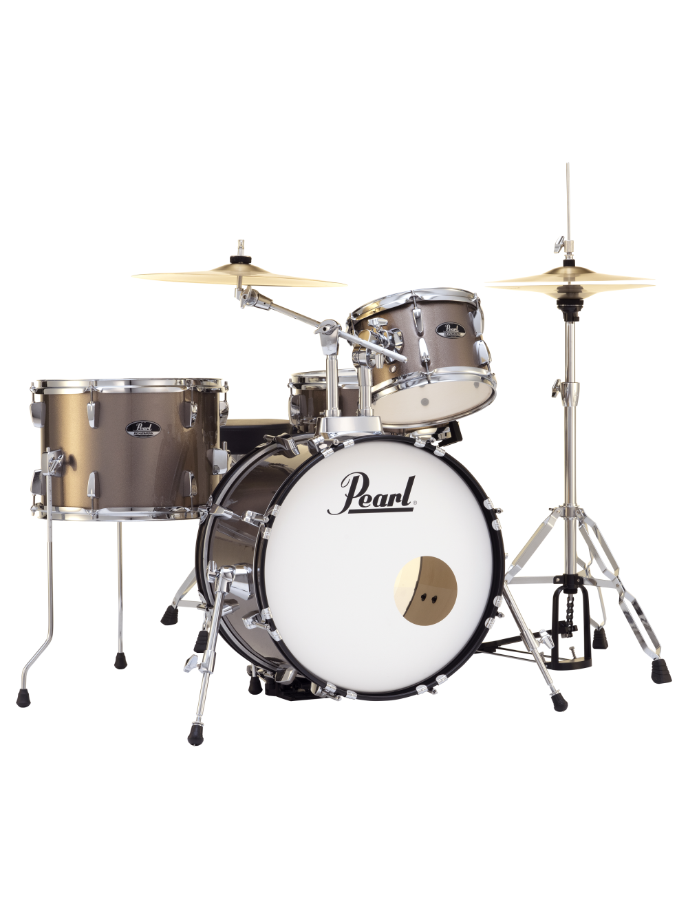 Pearl Roadshow 4-Piece Complete Drum Set w/18"x12" Kick & Cymbals - Bronze